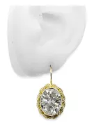 14k geltono aukso Žirkoniai Auskarai Vintažinis stilius vec007y